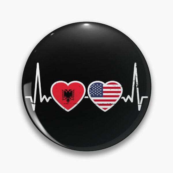Item preview, Albania USA Flag Albanian American Heart designed and sold by max-it-out.