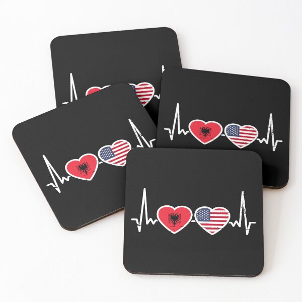 Item preview, Albania USA Flag Albanian American Heart designed and sold by max-it-out.