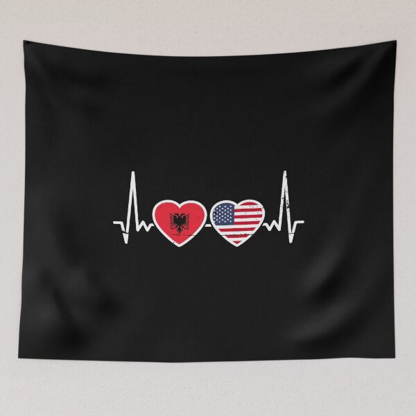 Item preview, Albania USA Flag Albanian American Heart designed and sold by max-it-out.