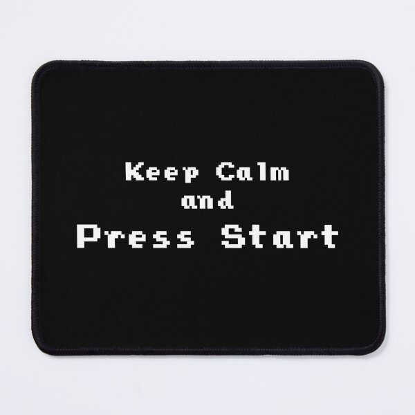 Item preview, Keep Calm and Press Start Quote in Retro Pixel Art Font White Color designed and sold by RiciPaneto.