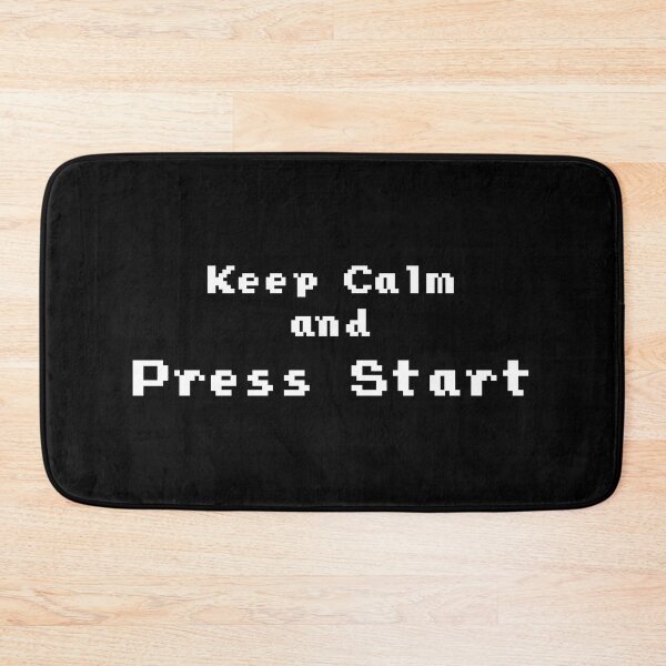 Item preview, Keep Calm and Press Start Quote in Retro Pixel Art Font White Color designed and sold by RiciPaneto.