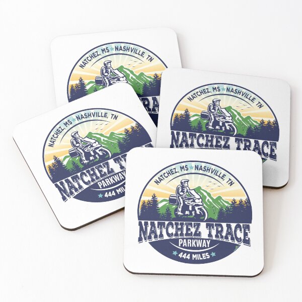 Item preview, Natchez Trace Parkway USA Motorcycle Sticker T-Shirt 01 designed and sold by OuterShellUK.