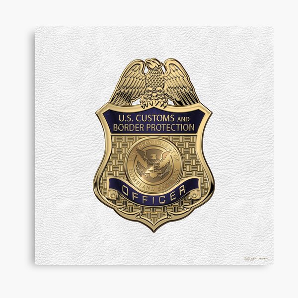 Artikel-Vorschau von U.S. Customs and Border Protection - CBP-Offiziersabzeichen über weißem Leder, designt und verkauft von Serge Averbukh Art Studio.