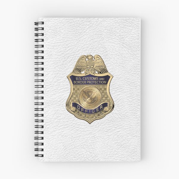 Artikelvorschau, U.S. Customs and Border Protection - CBP-Offiziersabzeichen über weißem Leder entworfen und verkauft von Serge Averbukh Art Studio.