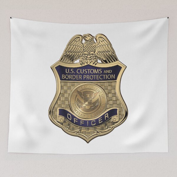 Item preview, U.S. Customs and Border Protection - CBP Officer Badge over White Leather designed and sold by Serge Averbukh Art Studio.