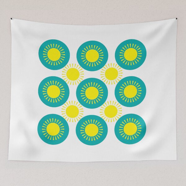Item preview, Aqua circle & Sun pattern  designed and sold by UniqueDesignHub.