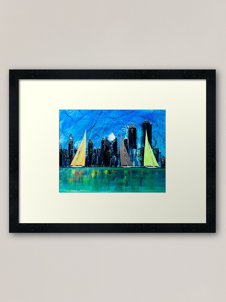 Alternate view of A Chicago Sail Framed Art Print