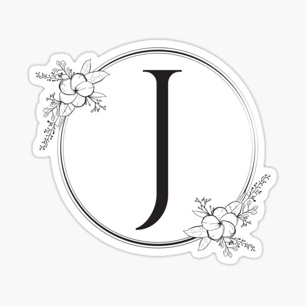 Floral Botanical Letter J Sticker For Sale By Squarecreative Redbubble