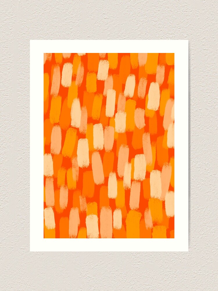 70's Abstract, Shades of Orange, Paint Brush Effect