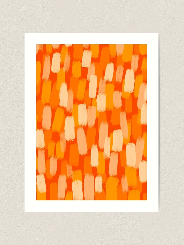 70's Abstract, Shades of Orange, Paint Brush Effect