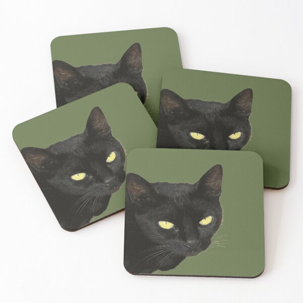 Item preview, Black Cat With Beautiful Yellow Eyes Vector Art Cut Out designed and sold by taiche.