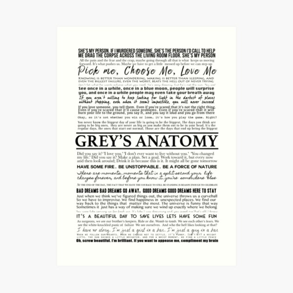 Greys Anatomy Quotes Art Prints Redbubble