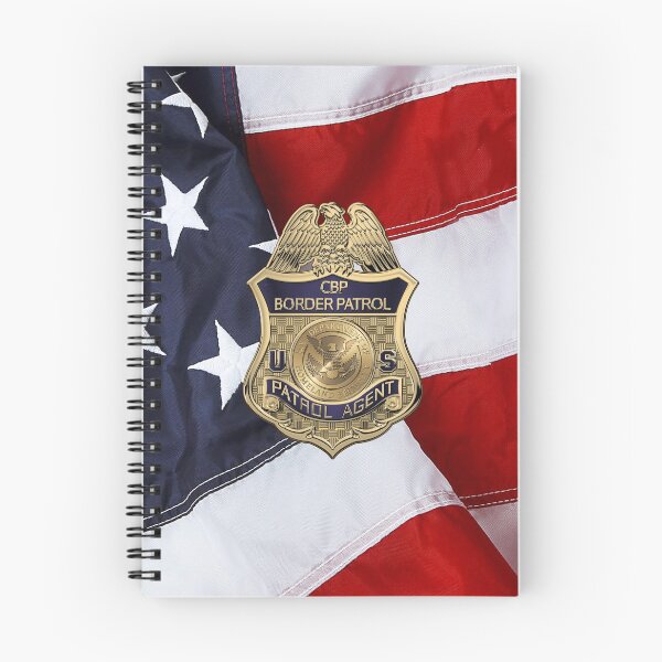 Artikelvorschau, United States Border Patrol - USBP Patrol Agent Badge über amerikanischer Flagge entworfen und verkauft von Serge Averbukh Art Studio.