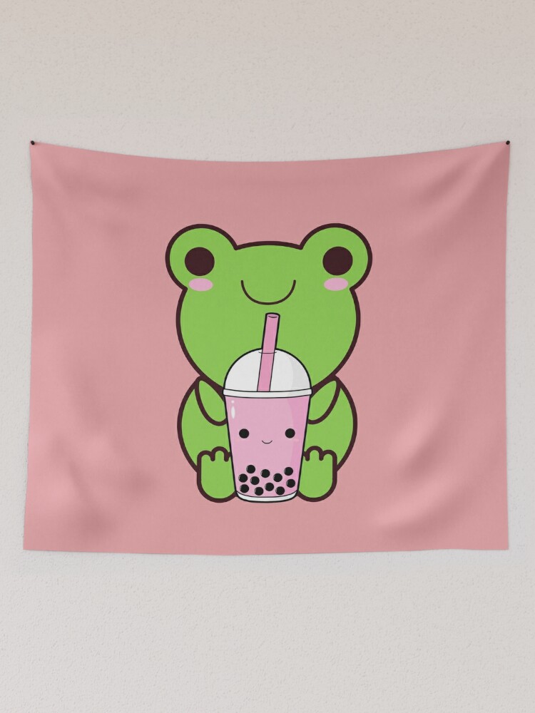 cute frog, kawaii frog cartoon - Cute Frog - Tapestry