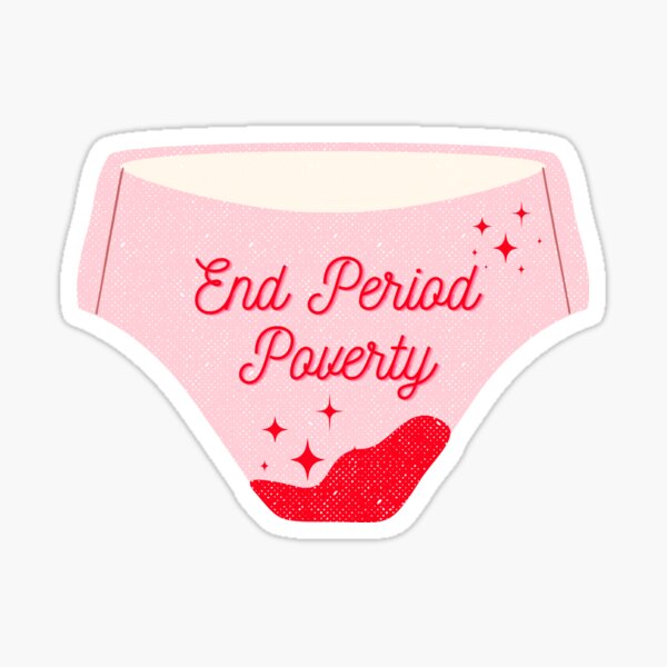Cute, funny happy pink panties and menstrual pad with blood