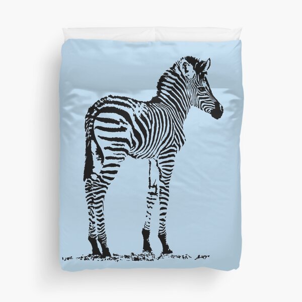 Charming Zebra Foal | African Wildlife Duvet Cover