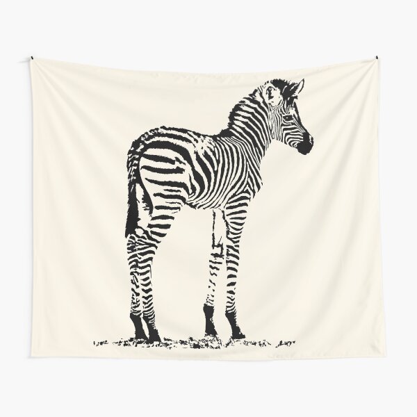 Charming Zebra Foal | African Wildlife Tapestry