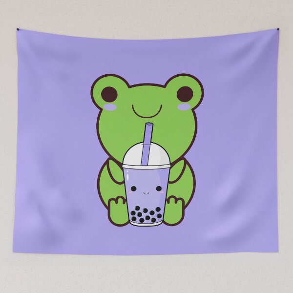 Item preview, Cute Cartoon Kawaii Frog drinking Boba Tea | adorable Boba animals | Kawaii aesthetic | Kawaii Boba Tea Frog | Froggy Boba | Chibi kawaii frog and mushroom designed and sold by Saffire6.