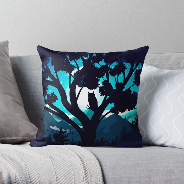 Owl - Night Guardian Throw Pillow