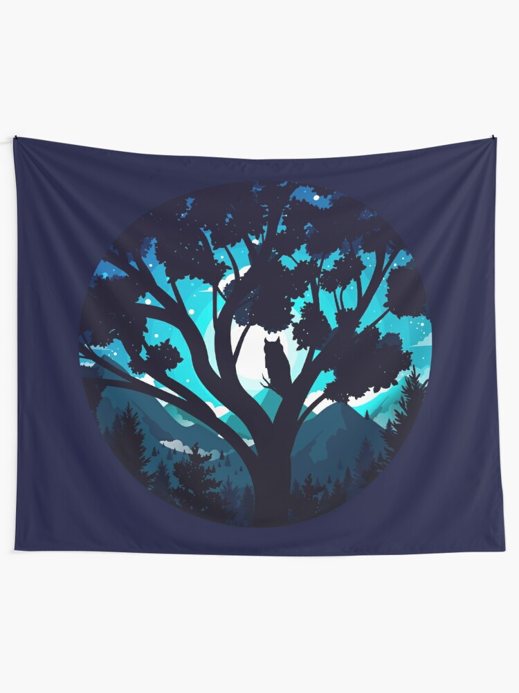 Alternate view of Owl - Night Guardian Tapestry