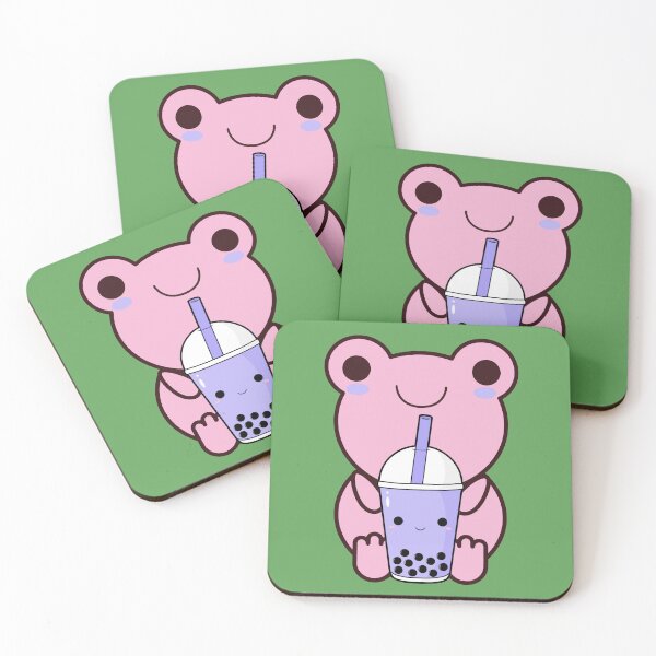 Item preview, Cute Cartoon Kawaii Frog drinking Boba Tea | adorable Boba animals | Kawaii aesthetic | Kawaii Boba Tea Frog | Froggy Boba | Chibi kawaii frog and mushroom designed and sold by Saffire6.