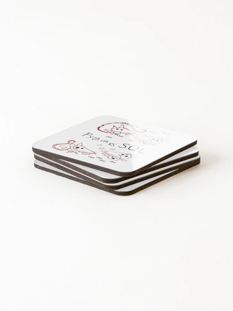 Thumbnail 4 of 5, Coasters (Set of 4), python python mysql python tutorial sql with python python database mysql python designed and sold by hive8.