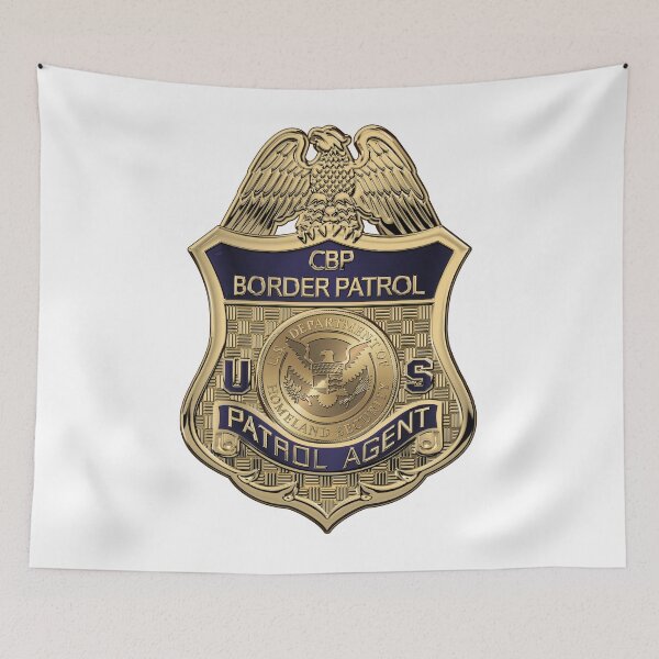 Item preview, United States Border Patrol - USBP Patrol Agent Badge over White Leather designed and sold by Serge Averbukh Art Studio.