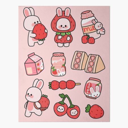 絵画 strawberry & cutie rabbit strawberry & cutie rabbit 絵画