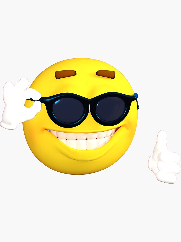 "sunglass emoji" Sticker for Sale by mythink Redbubble