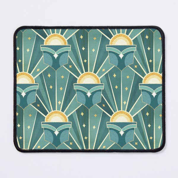 Item preview, Retro Art Deco Sunshine - Teal  designed and sold by TigaTiga.