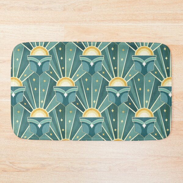 Item preview, Retro Art Deco Sunshine - Teal  designed and sold by TigaTiga.