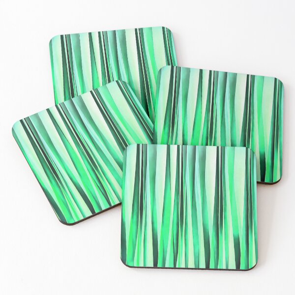 Item preview, Uneven Artistic Vertical Stripes Aqua Green Hues designed and sold by taiche.