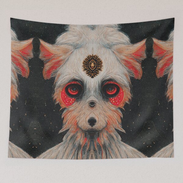 Item preview, Weird Dog Demon, cute, Occult Retro Surrealism designed and sold by MoreMachine.