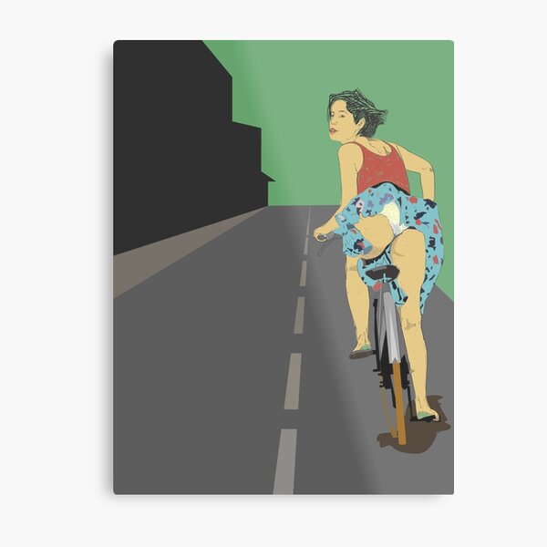 Bike girl Metal Print