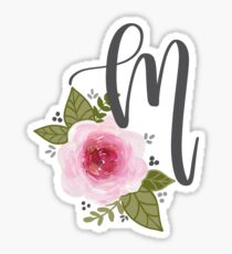 Floral Monogram m Sticker