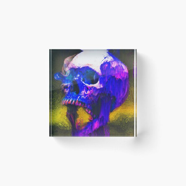 Item preview, Melting psychedelic skull  designed and sold by R34LF4K34RT.