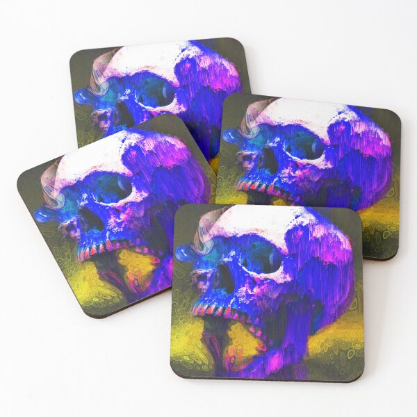 Item preview, Melting psychedelic skull  designed and sold by R34LF4K34RT.