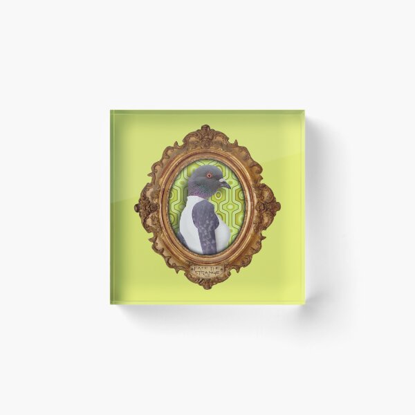 Item preview, Yellow Pigeon Lady in Vintage Frame designed and sold by FaceTheStrange.