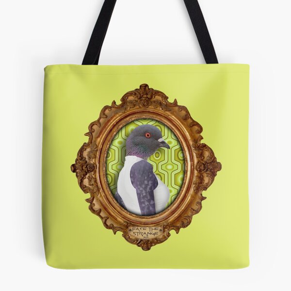 Item preview, Yellow Pigeon Lady in Vintage Frame designed and sold by FaceTheStrange.