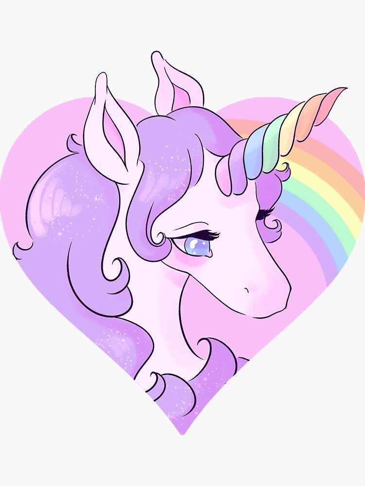 rainbow unicorn sticker by pasteldreamcloud redbubble