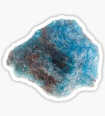 Cutout of a blue apatite gemstone on white background Sticker