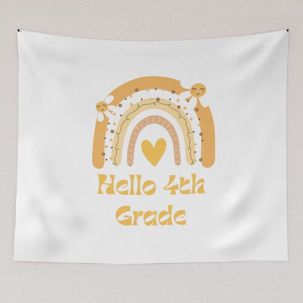 Item preview, Hello 4th Grade Back to School Rainbow designed and sold by Salman Hino.