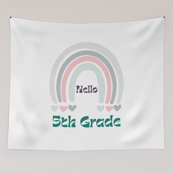 Item preview, Hello 5th Grade Back to School Rainbow designed and sold by Salman Hino.