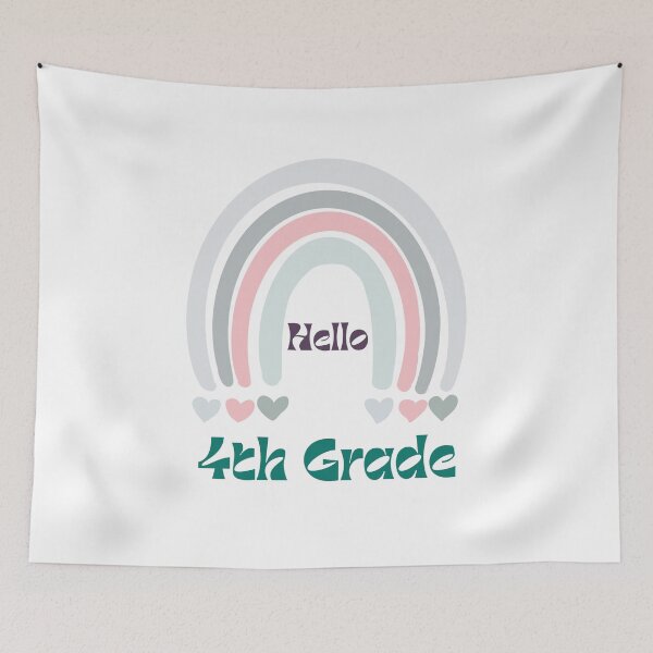 Item preview, Hello 4th Grade Back to School Rainbow designed and sold by Salman Hino.
