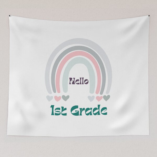 Item preview, Hello 1st Grade Back to School Rainbow designed and sold by Salman Hino.