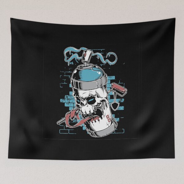 Item preview, spray paint skull face graffiti designed and sold by leen12 Art Designs Prints.