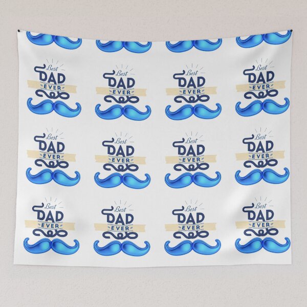 Item preview, Dad's #1 Cute Best Dad Ever Funny Blue Mustache Design designed and sold by Darlene Douglas-Jackson.