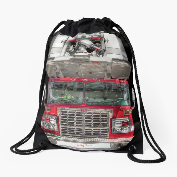 Firetruck Drawstring Bag