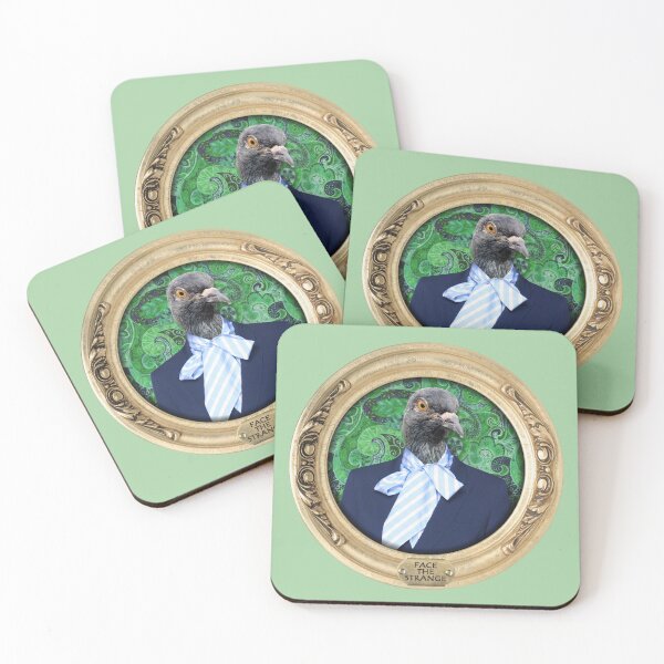 Item preview, Green Pigeon Lady in Vintage Frame II designed and sold by FaceTheStrange.