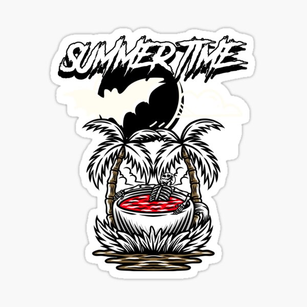 Item preview, Summer Time Skeleton Bats Palm Trees Summer Vacation designed and sold by MyFreakyWorld.